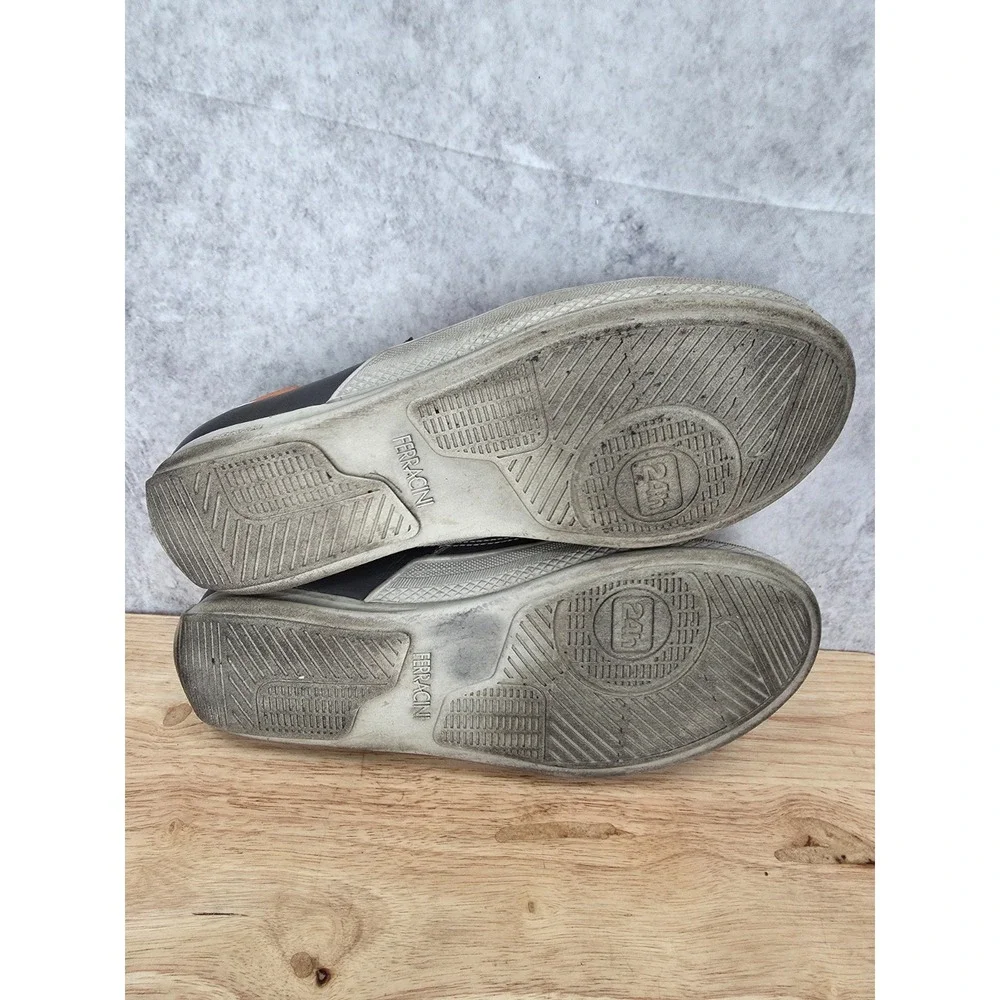 Ferracini Sneakers Mens 8 Gray Leather Low Top Casual Shoes Brazil Made 1450E